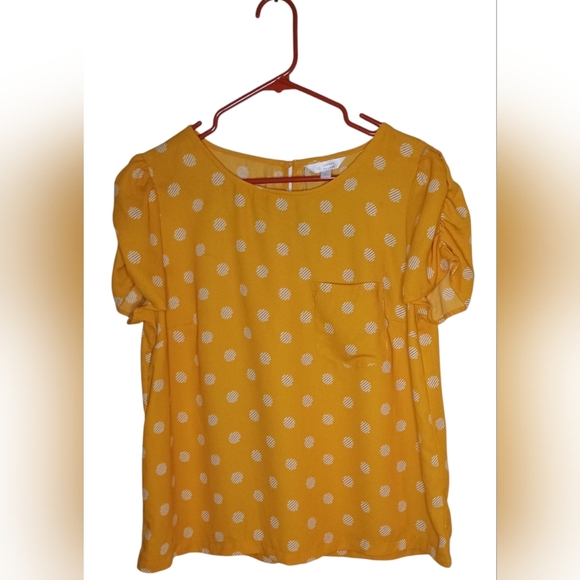LX Lauren Conrad - Mustard Yellow Polka Dot Blouse - Picture 2 of 7